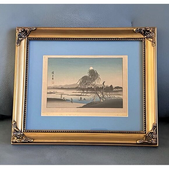 Shima Art Company Vintage Hiroshige Japanese 5x7 1930’s Woodblock Print - Picture 3 of 9